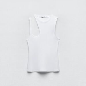 NWT - Zara - CUT OUT T-SHIRT - White